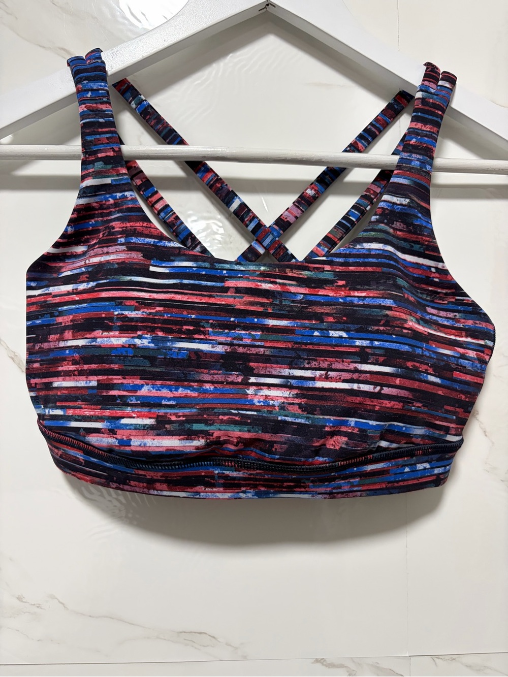 Lululemon Time To Sweat Bra Hinshu Alpine Multi Striped Size 6